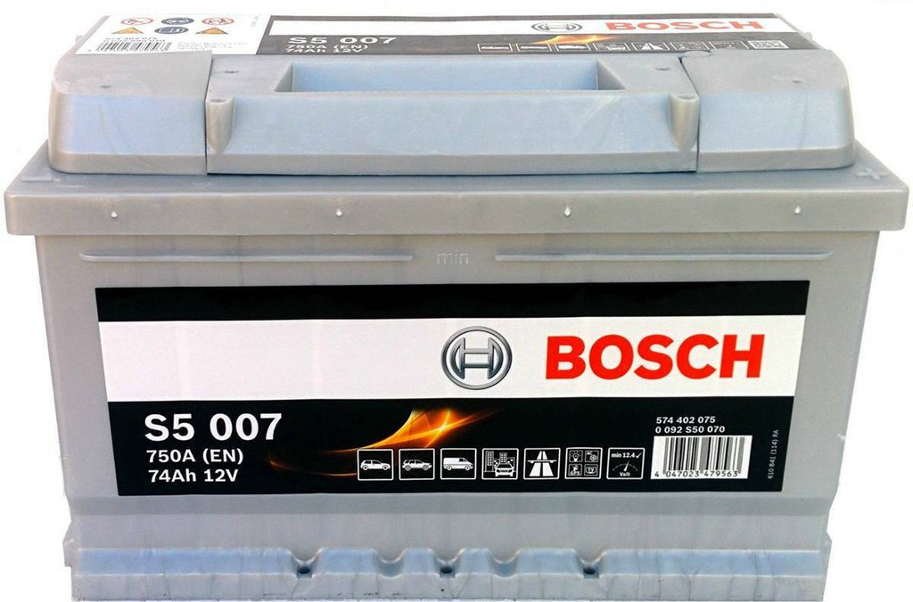 Bosch Μπαταρία Αυτοκινήτου S5007 BLACK LINE (74Ah/750A) ΔΕΞ. 278x175x175
