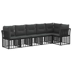 Σετ Καναπέ Κήπου 6 pcs Μαύρο συνθετικό ρατάν 3437471