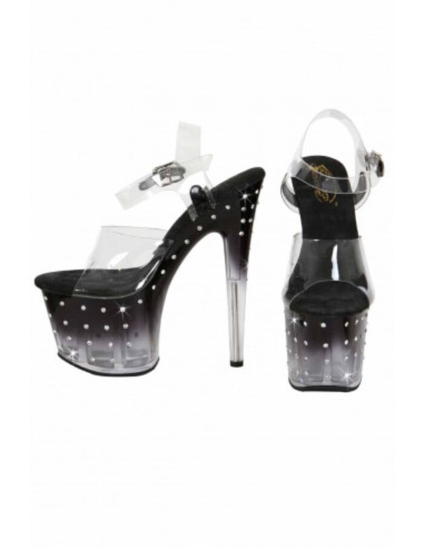Platform Pump Sandals Transparent/black 15,5cm S9091