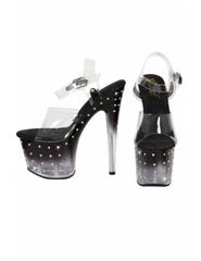 Platform Pump Sandals Transparent/black 15,5cm S9091