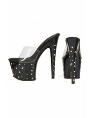 Vilyl Platform Pump Shoes Finish Rhinestones 15.5cm S9110-BK