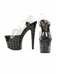 Open Vinyl & rhinestone Pumps S9134-CL
