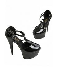 Black Patent Platform Pumps S9201-BK-thumb-2