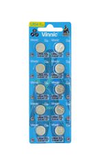 Buttoncell Vinnic G10 / AG10 / 189 / LR1130 / LR1131 / LR54 Τεμ. 10 με Διάτρητη Συσκευασία
