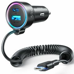 Joyroom JR-CL07 Φορτιστής Αυτοκινήτου με Θύρα USB-C με Καλώδιο USB-C 1.6m 72W - Μαύρο