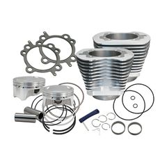 S, 88" to 100" conversion cylinder & piston kit. Silver