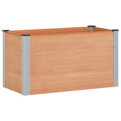 Υπερυψωμένη Ζαρντινιέρα Καφέ 100 x 50 x 54 cm WPC και Αλουμίνιο 42038996