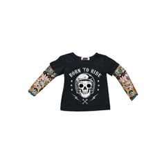 Μπλούζα Παιδική | Born to Ride Kid's Tattoo Sleeve Shirt Black | Μαύρο - T2