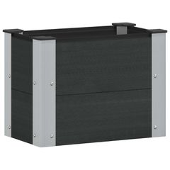 Υπερυψωμένη Ζαρντινιέρα Μαύρο 50 x 30 x 36 εκ WPC και Αλουμίνιο 42039032