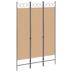 3-Panel Room Divider Μπεζ 120 x 180 cm Ύφασμα 42039189