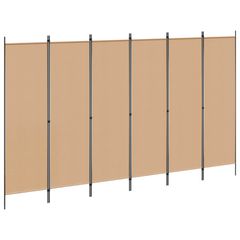 Διαχωριστικό Δωματίου 6-Πάνελ Μπεζ 300 x 180 cm Ύφασμα 42039196