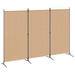 3-Panel Room Divider Μπεζ 260 x 180 cm Ύφασμα 42039197
