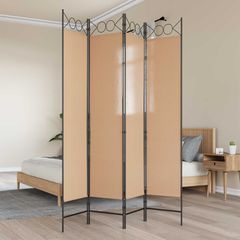 4-Πίνακας Διαχωριστικός Μπεζ 160 x 200 cm Ύφασμα 42039200