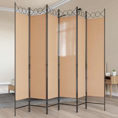 Διαχωριστικό Δωματίου 6-Πάνελ Μπεζ 240 x 200 cm Ύφασμα 42039202