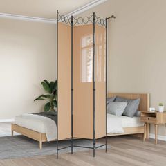 3-Panel Room Divider Μπεζ 120 x 220 cm Ύφασμα 42039203