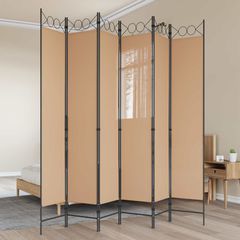 Διαχωριστικό Δωματίου 6-Πάνελ Μπεζ 240 x 220 cm Ύφασμα 42039206