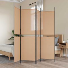 Διαχωριστικό Δωματίου 4-Πανέλων Μπεζ 200 x 180 cm Ύφασμα 42039216