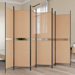 Διαχωριστικό Δωματίου 6-Πάνελ Μπεζ 300 x 180 cm Ύφασμα 42039218