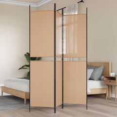 3-Panel Room Divider Μπεζ 150 x 200 cm Ύφασμα 42039219
