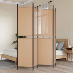 4-Πίνακας Διαχωριστικός Μπεζ 200 x 200 cm Ύφασμα 42039220
