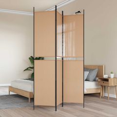 3-Panel Room Divider Μπεζ 150 x 220 cm Ύφασμα 42039223