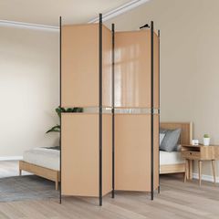 Διαχωριστικό Δωματίου 4 Πάνελ Μπεζ 200 x 220 cm Ύφασμα 42039224
