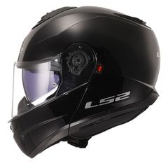 LS2 Strobe II Κράνος Αναβάτη Μοτοσυκλέτας Πολυμορφικό μαύρο γυαλιστερό | Full-Face Modular helmet gloss black - 2XL