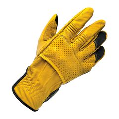 Biltwell Δερμάτινα Γάντια Αναβάτη Μοτοσυκλέτας Borrego gloves gold/black CE appr. - XS