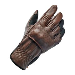 Biltwell Δερμάτινα Γάντια Αναβάτη Μοτοσυκλέτας Borrego gloves chocolate/black CE appr. - XS