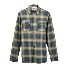Biltwell Πουκάμισο Μακρυμάνικο Καρό Hi Test Flannel shirt moss - M
