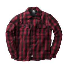 West Coast Choppers Μπουφάν μάλλινο | WCC Wool lined Plaidshirt red/black - M