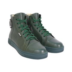 By City Δερμάτινα Μποτάκια με Κορδόνια Tradition II πράσινα | Shoes green - 40