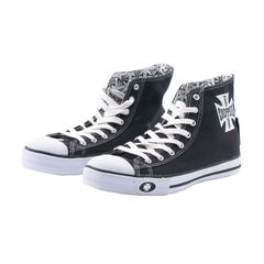 West Coast Choppers Ψηλά Παπούτσια με Κορδόνια μαύρα | WCC Warrior hi-tops shoes black - 44