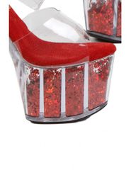 Red Pumps With Transparent Sequined Platform S9210-RD-thumb-2