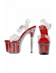 Red Pumps With Transparent Sequined Platform S9210-RD-thumb-1
