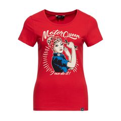 Queen Kerosin Γυναικεία Μπλούζα Κοντομάνικη Motor Queen I Can Do It t-shirt red - XS