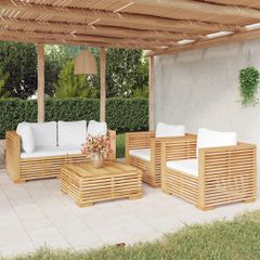 Σαλόνι Κήπου Σετ 5 Τεμαχίων από Μασίφ Ξύλο Teak με Μαξιλάρια 3100869