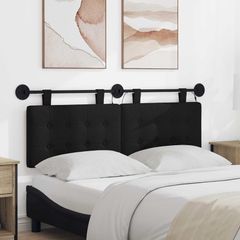 Κεφαλάρι κρεβατιού κρεμαστό Με φωτισμό LED Μαύρο Ύφασμα 3424431