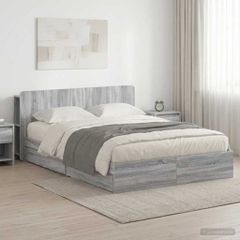Σκελετός κρεβατιού με αποθήκευση Γκρι Sonoma 140 x 200 cm 3433577