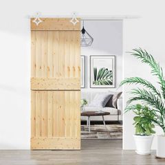 Συρόμενη Πόρτα 70 x 210 cm Συμπαγές Ξύλο Πεύκου (Ακατέργαστο) 3445083