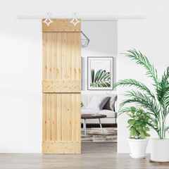 Συρόμενη Πόρτα Φυσικό και Λευκό 70 x 210 cm 3445101