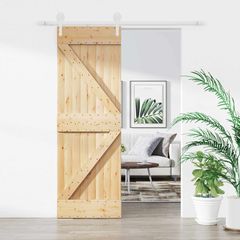 Συρόμενη Πόρτα Φυσικό και Λευκό 70 x 210 cm 3445133