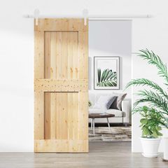 Συρόμενη Πόρτα Φυσικό και Λευκό 85 x 210 cm 3445184