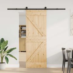 Συρόμενη Πόρτα NARVIK Φυσικό και Μαύρο 70 x 210 εκ (213,5 εκ) 3445221