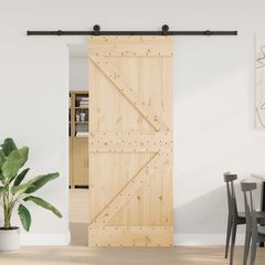 Συρόμενη Πόρτα NARVIK Φυσικό και Μαύρο 85 x 210 εκ (213,5 εκ) 3445222