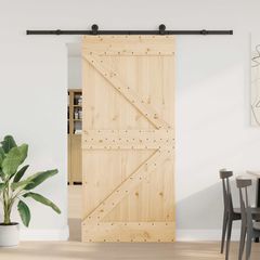 Συρόμενη Πόρτα NARVIK Φυσικό και Μαύρο 95 x 210 εκ (213,5 εκ) 3445223