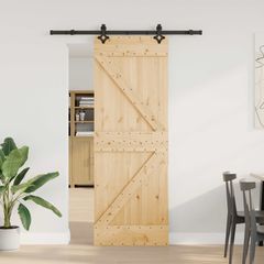 Συρόμενη Πόρτα NARVIK Φυσικό και Μαύρο 70 x 210 εκ (152,5 εκ) 3445227