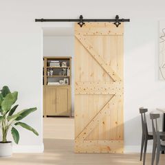 Συρόμενη Πόρτα NARVIK Φυσικό και Μαύρο 80 x 210 εκ (152,5 εκ) 3445230