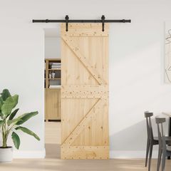 Συρόμενη Πόρτα NARVIK Φυσικό και Μαύρο 70 x 210 εκ (152,5 εκ) 3445239