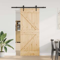 Συρόμενη Πόρτα NARVIK Φυσικό και Μαύρο 85 x 210 εκ (152,5 εκ) 3445240